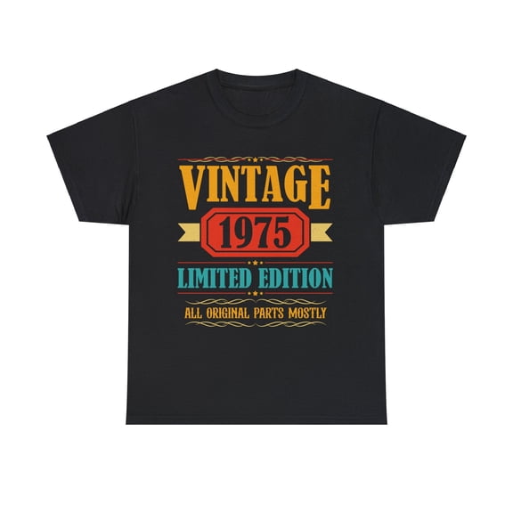 Vintage 1975 T Shirts for Men Retro Funny 1975 Birthday Big and Tall Tshirts Shirts for Men