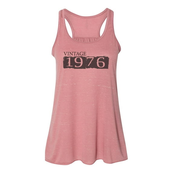 "Vintage 1976, 44th Birthday, Born In 1976, Soft Bella Canvas, Sublimation, 44 Years Old, 44 Tank, 1976 Tank Top, Racerback, Birthday Gift, Mauve Marble, SMALL"