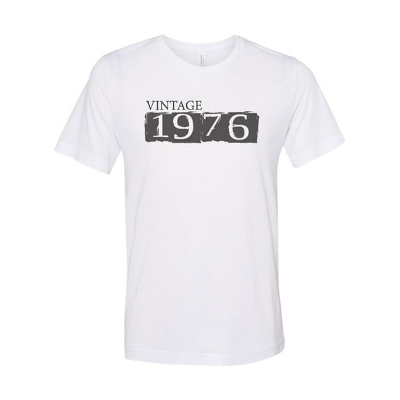 "Vintage 1976, 44th Birthday, Unisex, Born In 1976, Soft Bella Canvas, Sublimation, 44 Years Old, 1976 Tee, Gift For Her, Birthday Gift, White, 2XL"