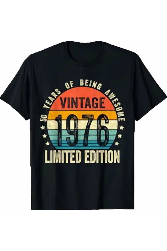Vintage 1976 50th Birthday Gift Men Women 50 Years Old T-Shirt