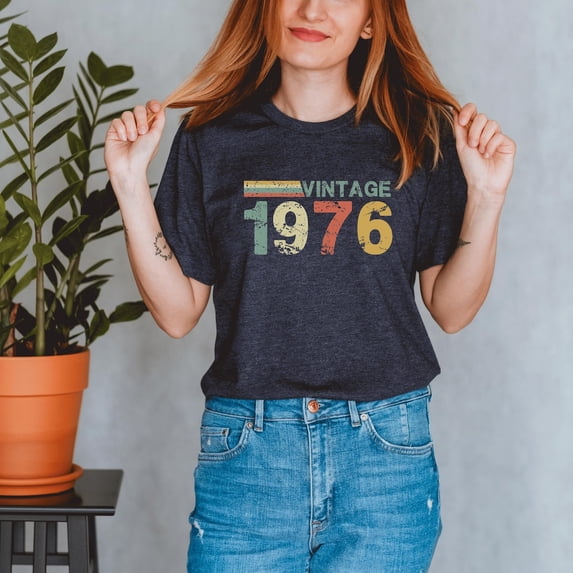 Vintage 1976 50th Birthday T-Shirt, 50th Bday Shirt, 50th Bday, Fiftieth Bday Tee, Born In 1975 Friend Shirt, Bday Party Shirt, F4249 All Size S-5Xl