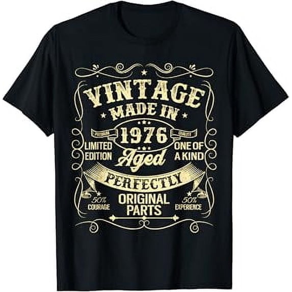 Vintage 1976 Made Or Born In 1976 Original Parts Birthday T-Shirt