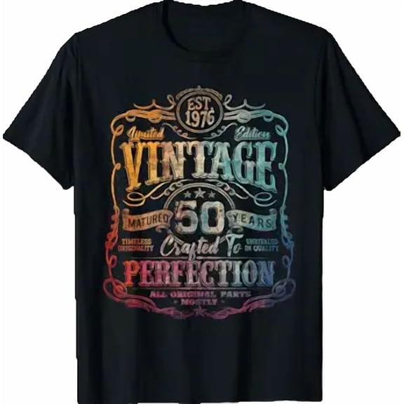 Vintage 1976 Shirt 50 Year Old 50Th Birthday Shirt BLACK Unisex S-5XL Hot Trending Shirt, Vintage Birthday Gift