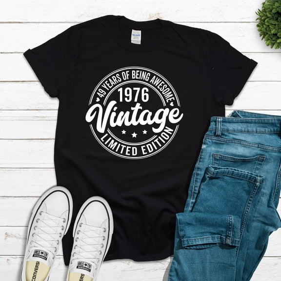 Vintage 1976 T-Shirt: 50Th Birthday Gift, Fifty 50 Years Birthday Limited Edition, Vintage T-Shirt - All Sizes S-5Xl, Gategoo