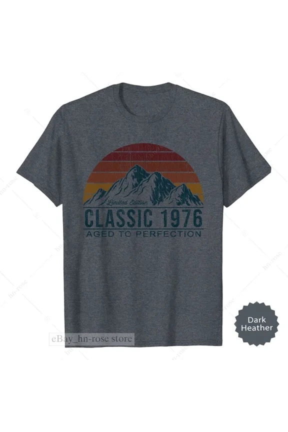 Vintage 1976 T-Shirt Retro 50Th Birthday Gift Aged To Perfection Men Women Tee Unisex S-5XL Hot Trending Shirt Birthday Gift