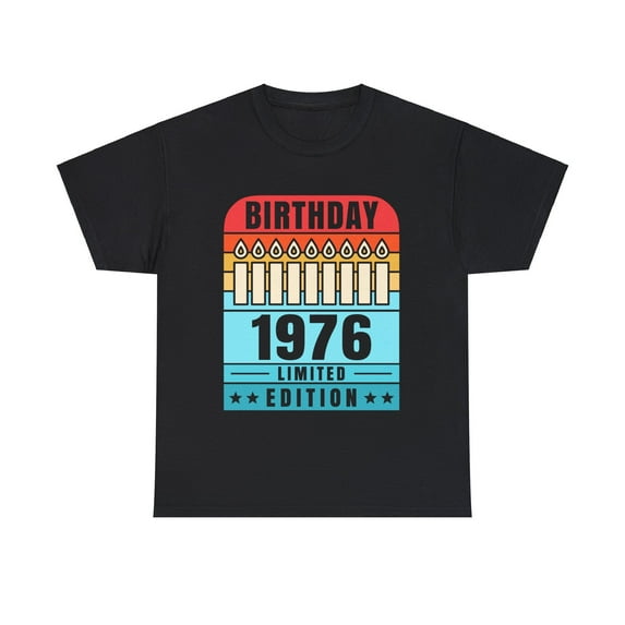 Vintage 1976 TShirt Men Limited Edition BDay 1976 Birthday Big and Tall Shirts for Men Plus Size