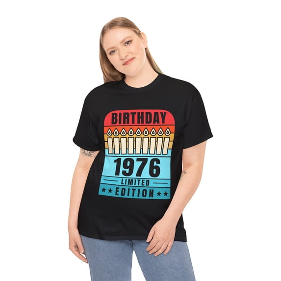 Vintage 1976 TShirt Women Limited Edition BDay 1976 Birthday Plus Size Tops for Women