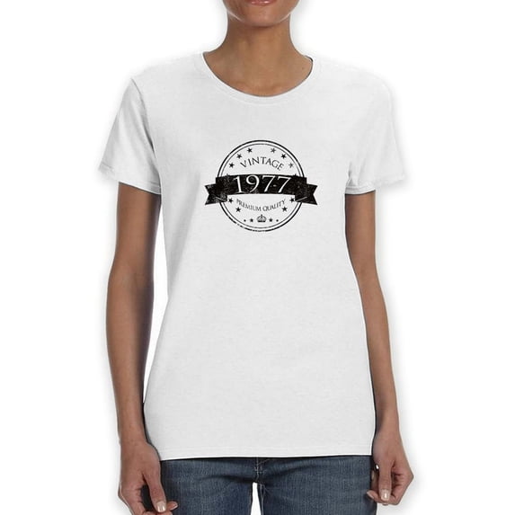 Vintage 1977 Graphic Women T-Shirt, Female Large