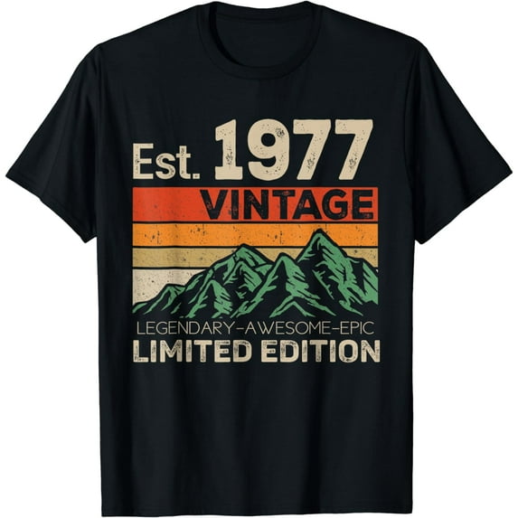 Vintage 1977 Limited Edition 47th Birthday 47 Year Old Mens T-Shirt