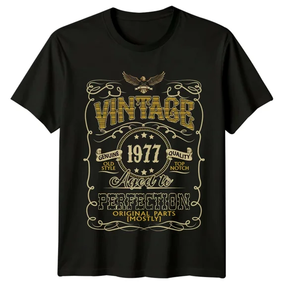 Vintage 1977 Mens T Shirt 48th Birthday Gift Aged To Perfection