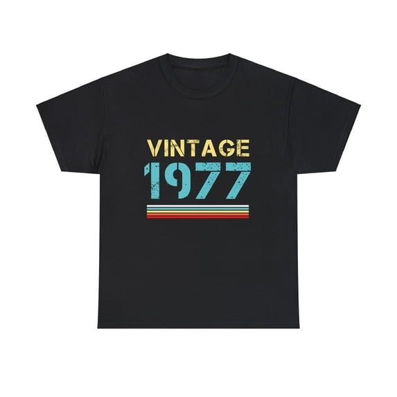 Vintage 1977 T Shirts for Men Retro Funny 1977 Birthday Mens Shirt Plus Size Big and Tall