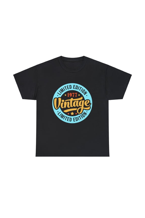 Vintage 1977 TShirt Men Limited Edition BDay 1977 Birthday Men Shirts Big and Tall Plus Size