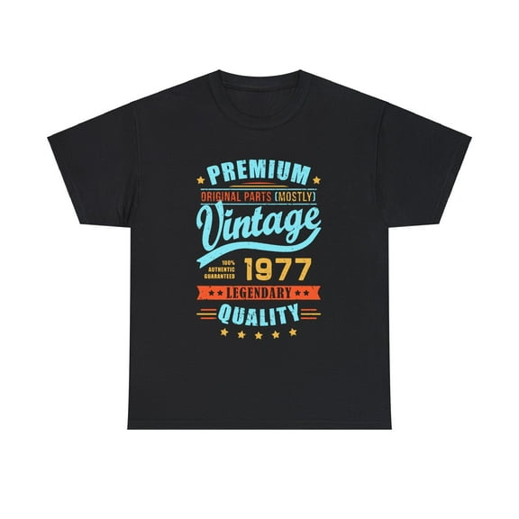 Vintage 1977 TShirt Men Limited Edition BDay 1977 Birthday Shirts for Men Plus Size Big and Tall