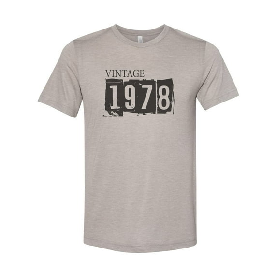 "Vintage 1978, 1978 Shirt, Unisex, Born In 1978, Soft Bella Canvas, Sublimation, 1978, 1978 Tee, Gift For Her, Birthday Gift, Heather Stone, XL"