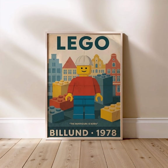 Vintage 1978 Brick Toy Poster, Unframed Paper Poster 16x20in