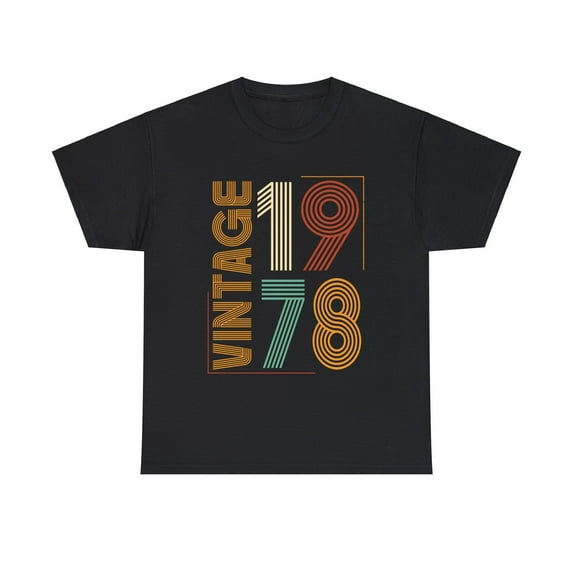 Vintage 1978 TShirt Men Limited Edition BDay 1978 Birthday Big and Tall Shirts for Men Plus Size