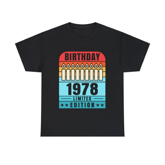 Vintage 1978 TShirt Men Limited Edition BDay 1978 Birthday Mens Shirt Plus Size Big and Tall