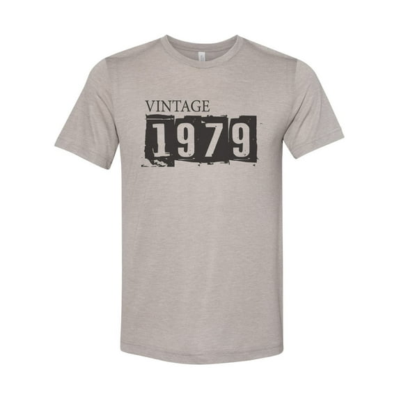 "Vintage 1979, 1979 Shirt, Unisex, Born In 1979, Soft Bella Canvas, Sublimation, 1979, 1979 Tee, Gift For Her, Birthday Gift, Heather Stone, MEDIUM"
