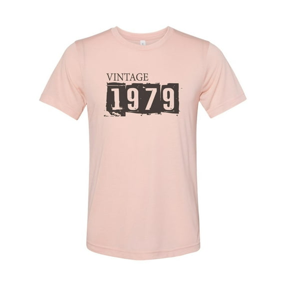 "Vintage 1979, 1979 Shirt, Unisex, Born In 1979, Soft Bella Canvas, Sublimation, 1979, 1979 Tee, Gift For Her, Birthday Gift, Peach, XL"