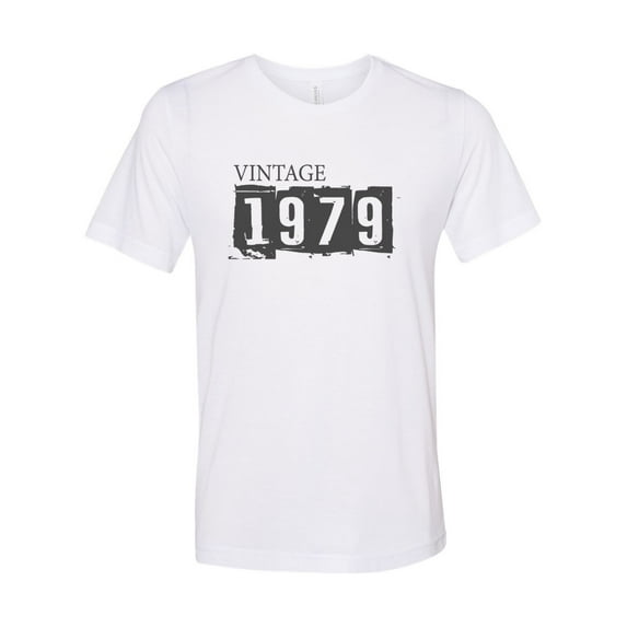 "Vintage 1979, 1979 Shirt, Unisex, Born In 1979, Soft Bella Canvas, Sublimation, 1979, 1979 Tee, Gift For Her, Birthday Gift, White, LARGE"