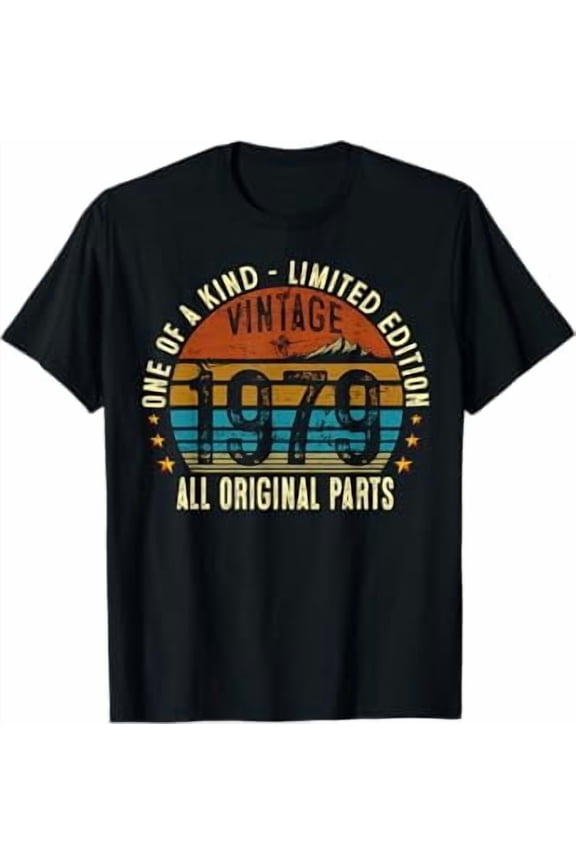 Vintage 1979 46 Years Old Men Women 46Th Birthday Gifts Shirt BLACK Unisex S-5XL Hot Trending Shirt, Vintage Birthday Gift