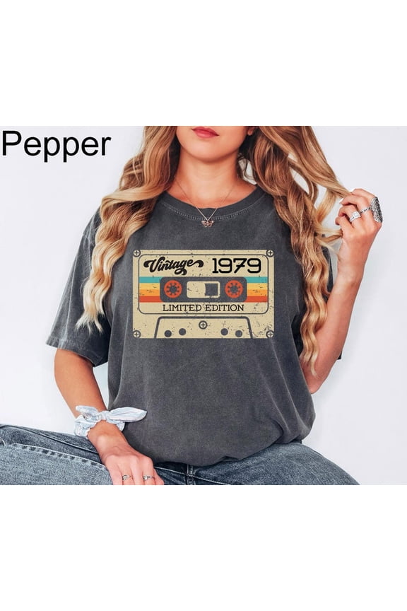 Vintage 1979 46th Birthday Cassette T-Shirt All Size S-3XL