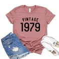 thumbnail image 1 of Vintage 1979 T-shirt 42nd Birthday Shirts Party Tshirt Gift For Mom Turning 42 Tee Women's Celebration Shirt, 1 of 3