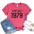 thumbnail image 1 of Vintage 1979 T-shirt 42nd Birthday Shirts Party Tshirt Gift For Mom Turning 42 Tee Women's Celebration Shirt, 1 of 3