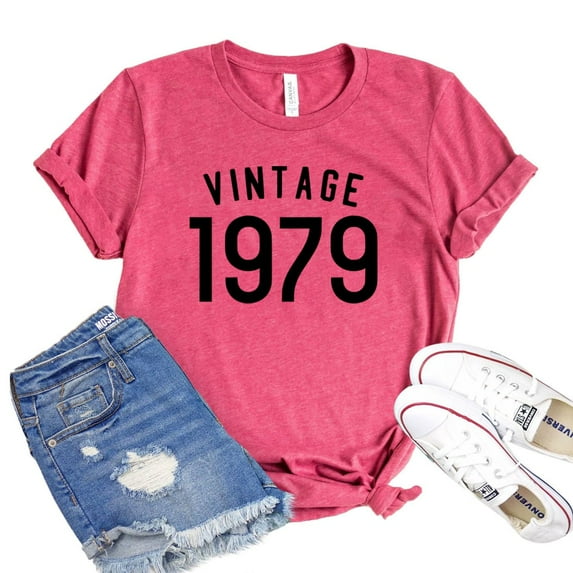 Vintage 1979 T-shirt 42nd Birthday Shirts Party Tshirt Gift For Mom Turning 42 Tee Women's Celebration Shirt