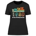 thumbnail image 1 of Vintage 1980 40 Years  T-Shirt Women -Image by Shutterstock, Female Medium, 1 of 4