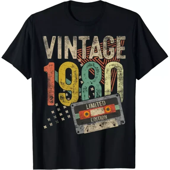 Vintage 1980 45Th Birthday Gifts For Men Women 45 Year Old T-Shirt Unisex S-5XL Hot Trending Shirt, Vintage Birthday Gift