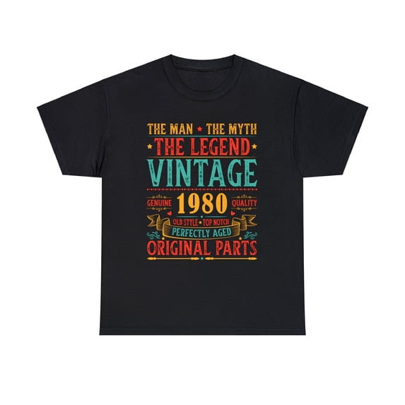 Vintage 1980 T Shirts for Men Retro Funny 1980 Birthday Big and Tall Shirts for Men Plus Size