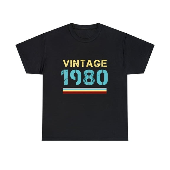 Vintage 1980 T Shirts for Men Retro Funny 1980 Birthday Big and Tall Tshirts Shirts for Men