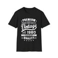 thumbnail image 1 of Vintage 1980 T Shirts for Men Retro Funny 1980 Birthday Mens Shirt, 1 of 4