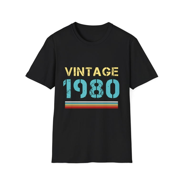Vintage 1980 T Shirts for Men Retro Funny 1980 Birthday Mens T Shirt Walmart