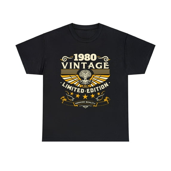 Vintage 1980 T Shirts for Men Retro Funny 1980 Birthday Mens T Shirts Plus Size Big and Tall