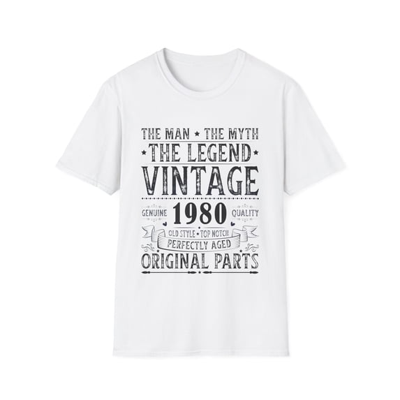Vintage 1980 T Shirts for Men Retro Funny 1980 Birthday Mens Tshirts