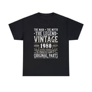 Vintage 1980 TShirt Men Limited Edition BDay 1980 Birthday Big and Tall Tshirts Shirts for Men