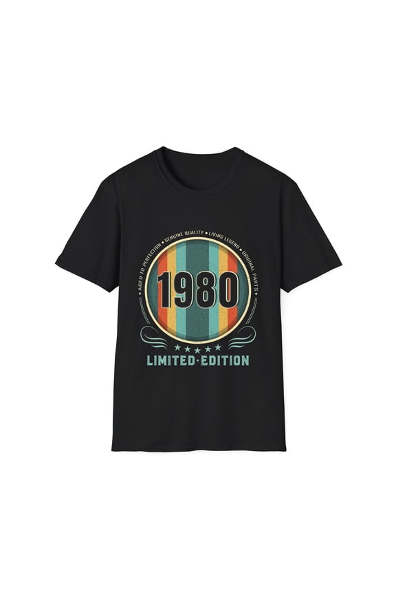 Vintage 1980 TShirt Men Limited Edition BDay 1980 Birthday Mens Shirts