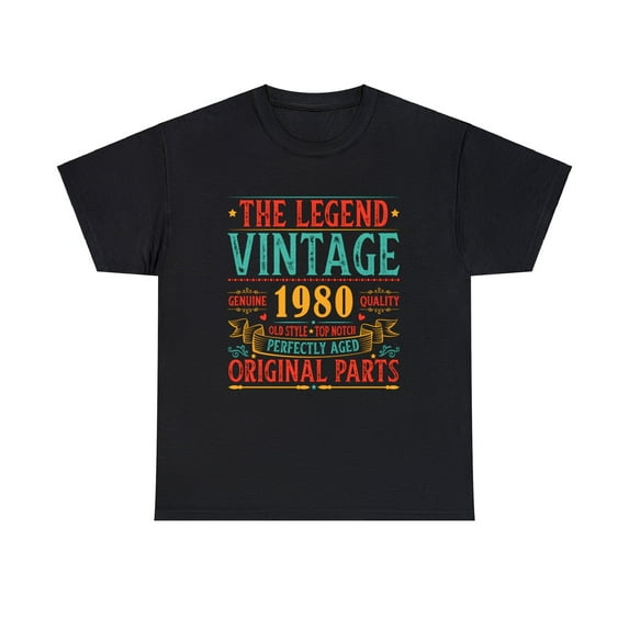 Vintage 1980 TShirt Men Limited Edition BDay 1980 Birthday Shirts for Men Plus Size Big and Tall