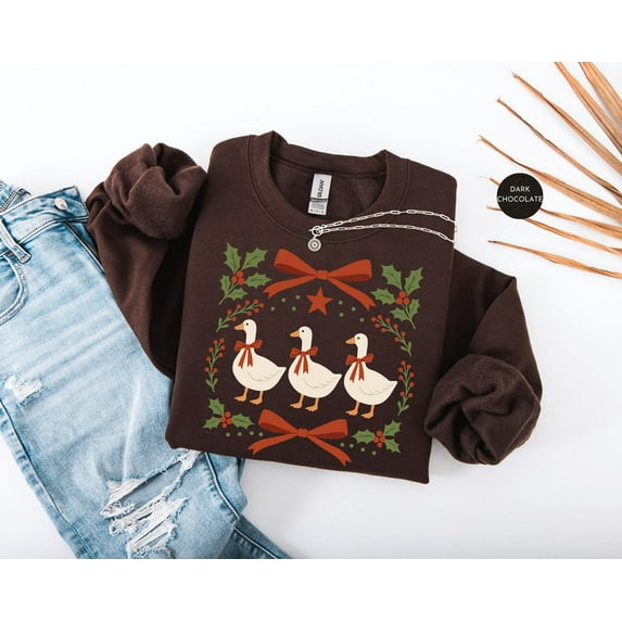 Vintage 1980's Goose Christmas Sweatshirt | Retro Christmas Goose Sweatshirt | Y2K Christmas Sweater