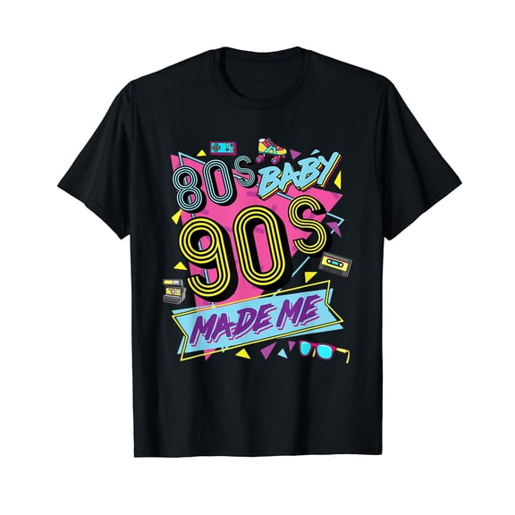 Vintage 1980s 80's Baby 1990s 90's Made Me Retro Nostalgia T-Shirt