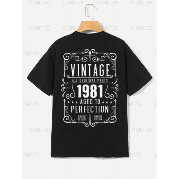 Vintage 1981 All Original Parts T-Shirt - 40th Birthday Gift Tee - Aged to Perfection , For Men/Women,Up to 5XL