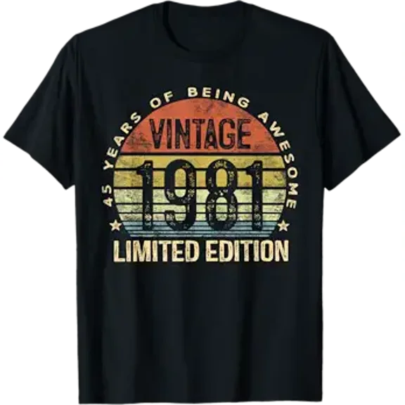 Vintage 1981 Edition 45-Year-Old 45th Birthday T-Shirt