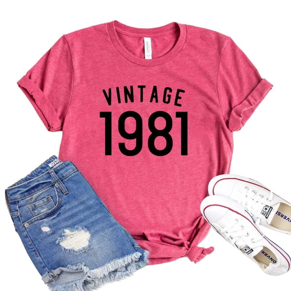 Vintage 1981 Shirt 40Th Birthday Tee Mama B'day Gift Women's Party T-shirt Forty & Fabulous Tshirt 40 Year Old Shirts