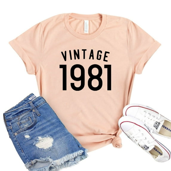 Vintage 1981 Shirt 40Th Birthday Tee Mama B'day Gift Women's Party T-shirt Forty & Fabulous Tshirt 40 Year Old Shirts