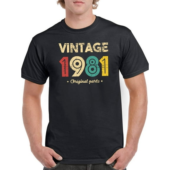 Vintage 1981 T-Shirt Men -GoatDeals Designs, Male XX-Large