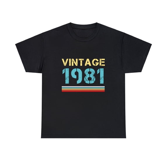 Vintage 1981 T Shirts for Men Retro Funny 1981 Birthday Big and Tall Shirts for Men Plus Size