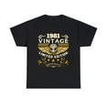 thumbnail image 1 of Vintage 1981 T Shirts for Men Retro Funny 1981 Birthday Big and Tall Tshirts Shirts for Men, 1 of 4
