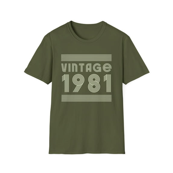 Vintage 1981 T Shirts for Men Retro Funny 1981 Birthday Mens T Shirt